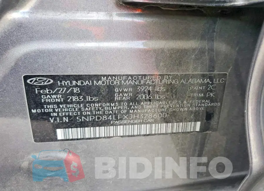 5NPD84LFXJH328600 Photo# 12
