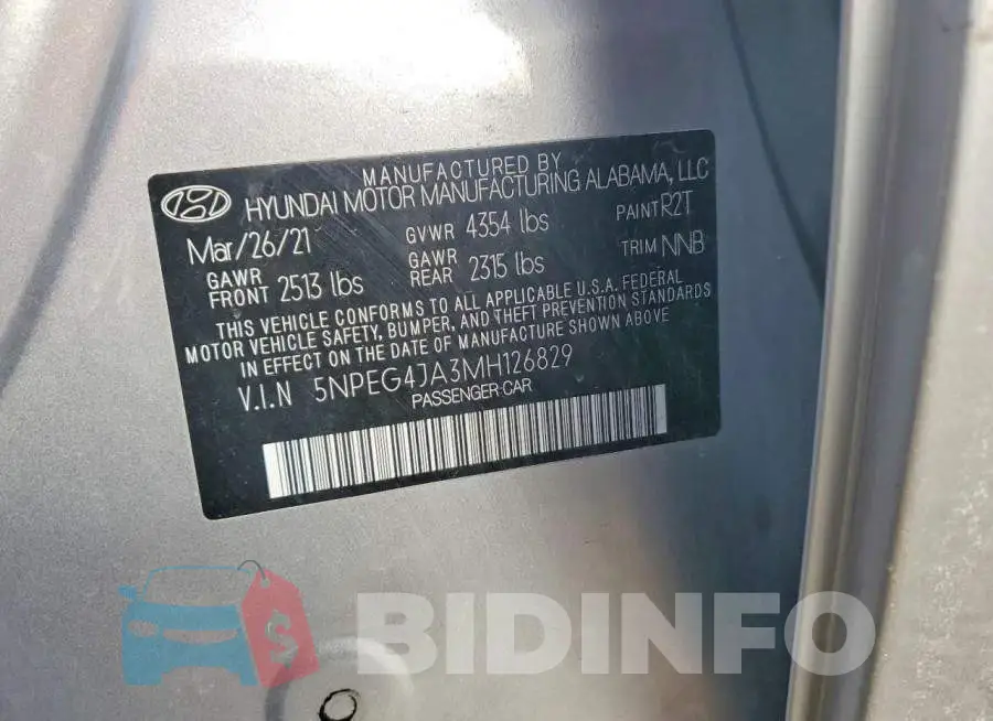 5NPEG4JA3MH126829 Photo# 12