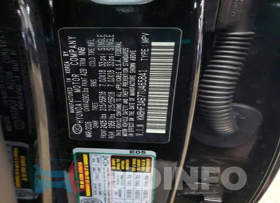 KM8HF3AB7TU465841 Photo# 14