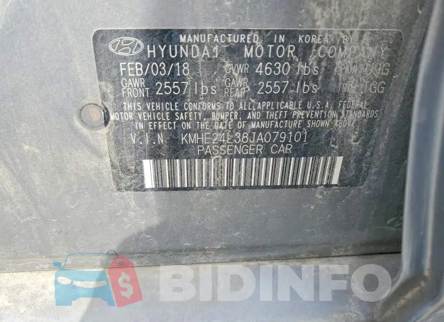 KMHE24L38JA079101 Photo# 12