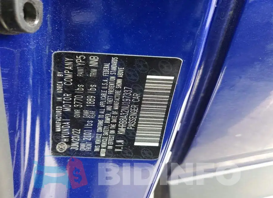 KMHRB8A32NU197337 Photo# 14