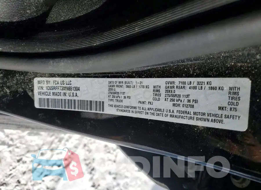 1C6SRFFT3MN651304 Photo# 12