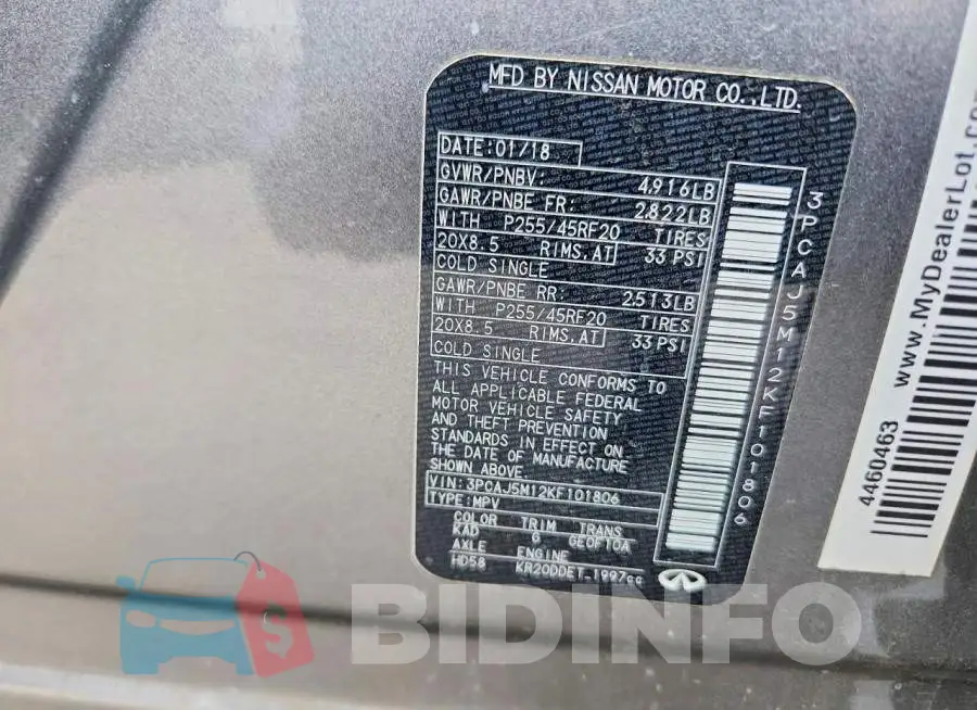 3PCAJ5M12KF101806 Photo# 13