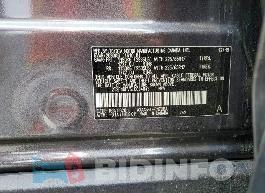 2T3F1RFV6LC084843 Photo# 13