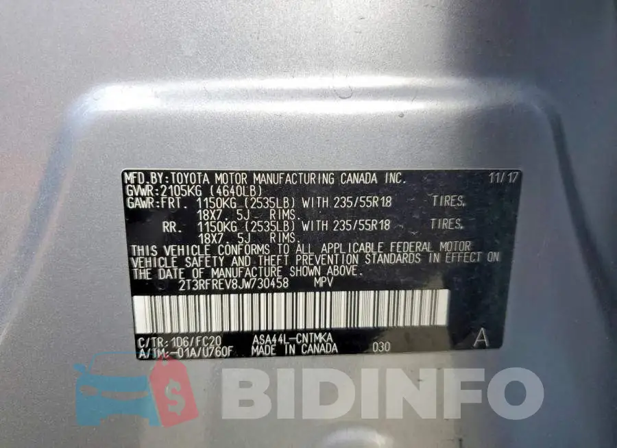 2T3RFREV8JW730458 Photo# 13