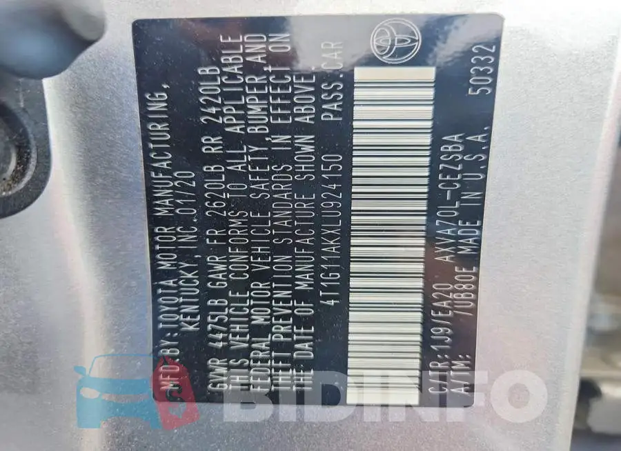 4T1G11AKXLU924150 Photo# 12