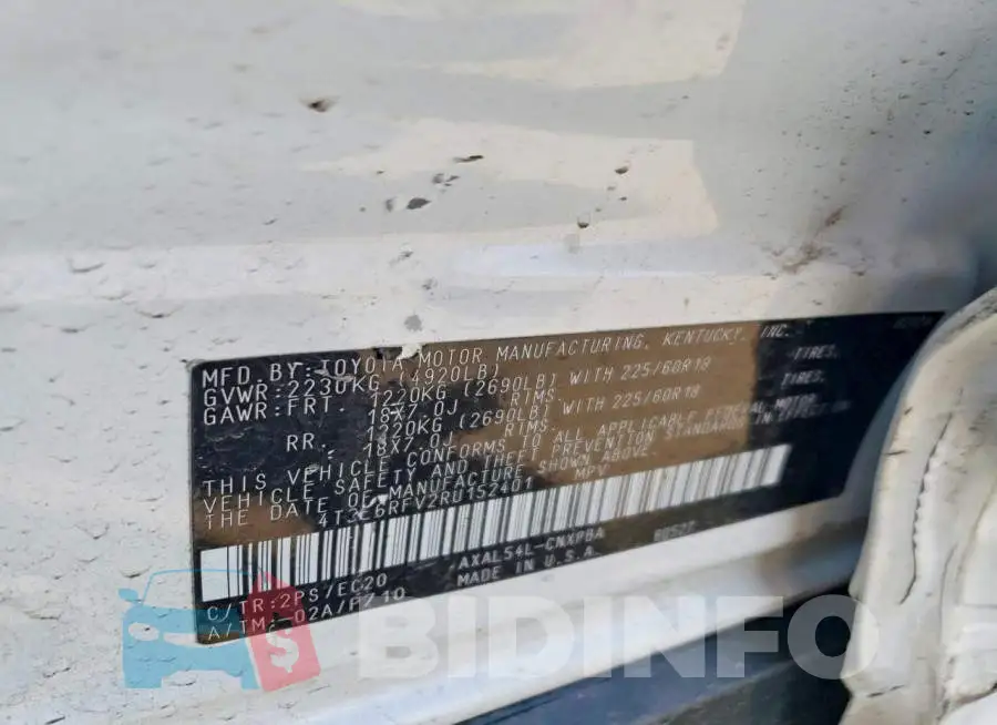 4T3E6RFV2RU152401 Photo# 12