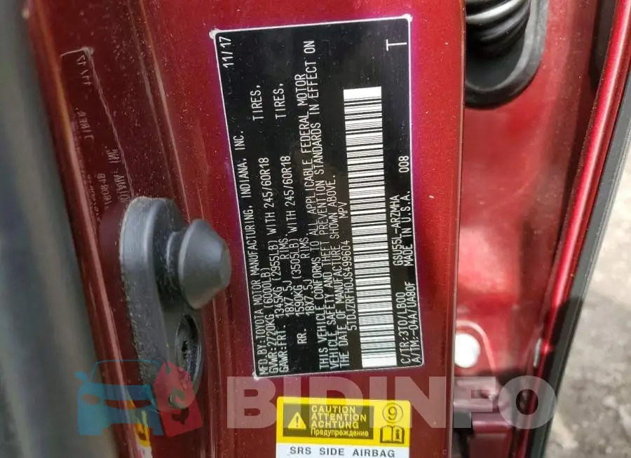 5TDJZRFH0JS499604 Photo# 13