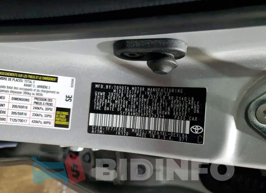 5YFB4MDE4PP024344 Photo# 12