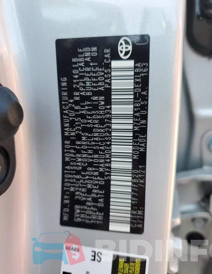5YFB4MDE4SP237934 Photo# 13