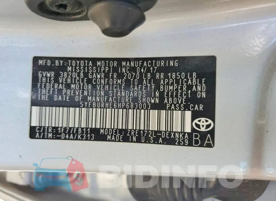 5YFBURHE6HP683003 Photo# 12