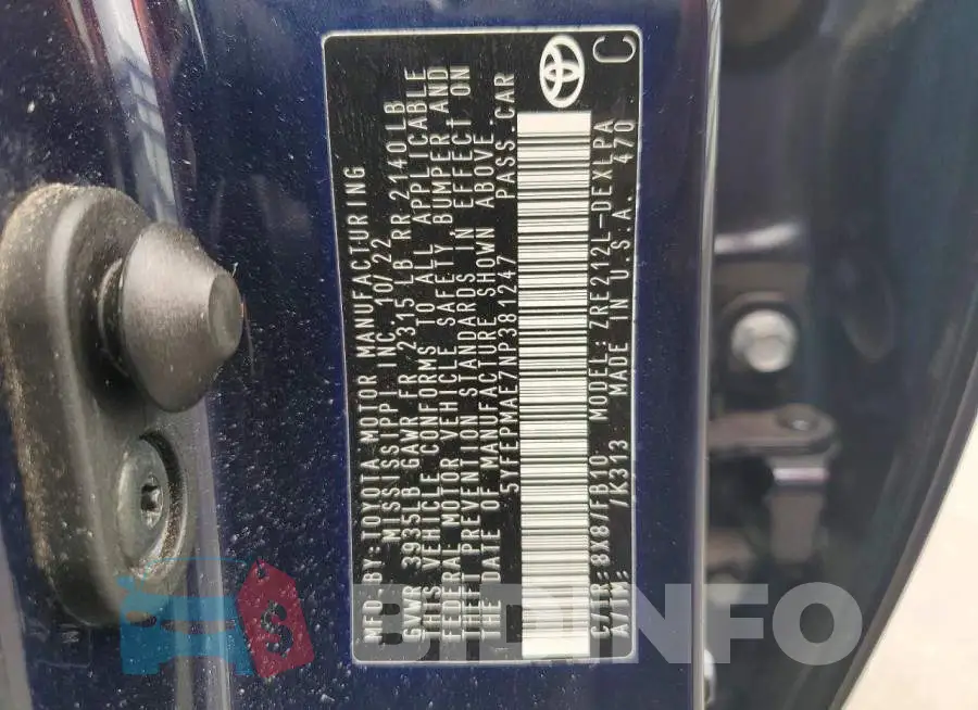 5YFEPMAE7NP381247 Photo# 12