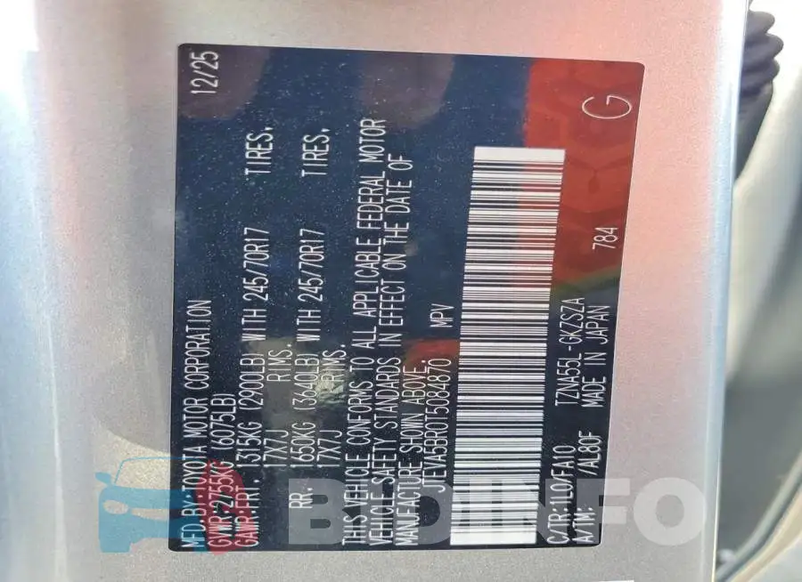 JTEVA5BR0T5084870 Photo# 13