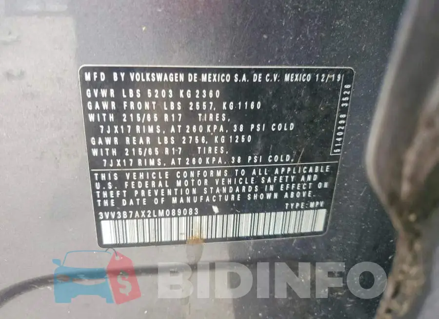 3VV3B7AX2LM089083 Photo# 13