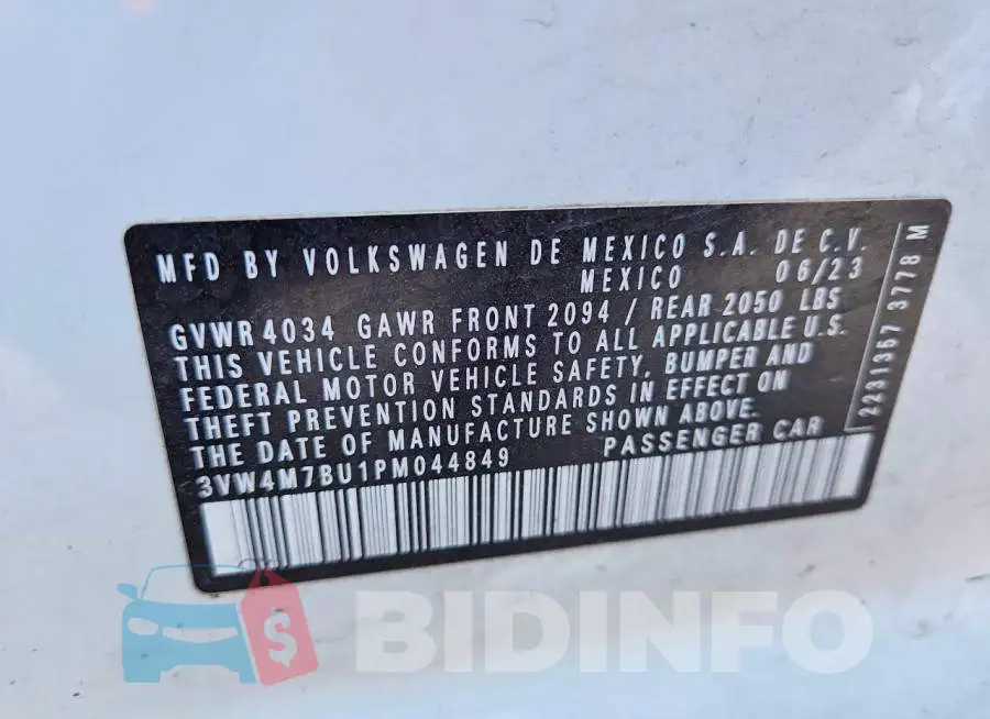 3VW4M7BU1PM044849 Photo# 12