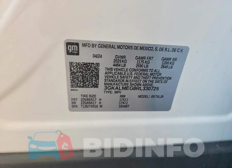 3GKALMEG8RL330725 Photo# 13