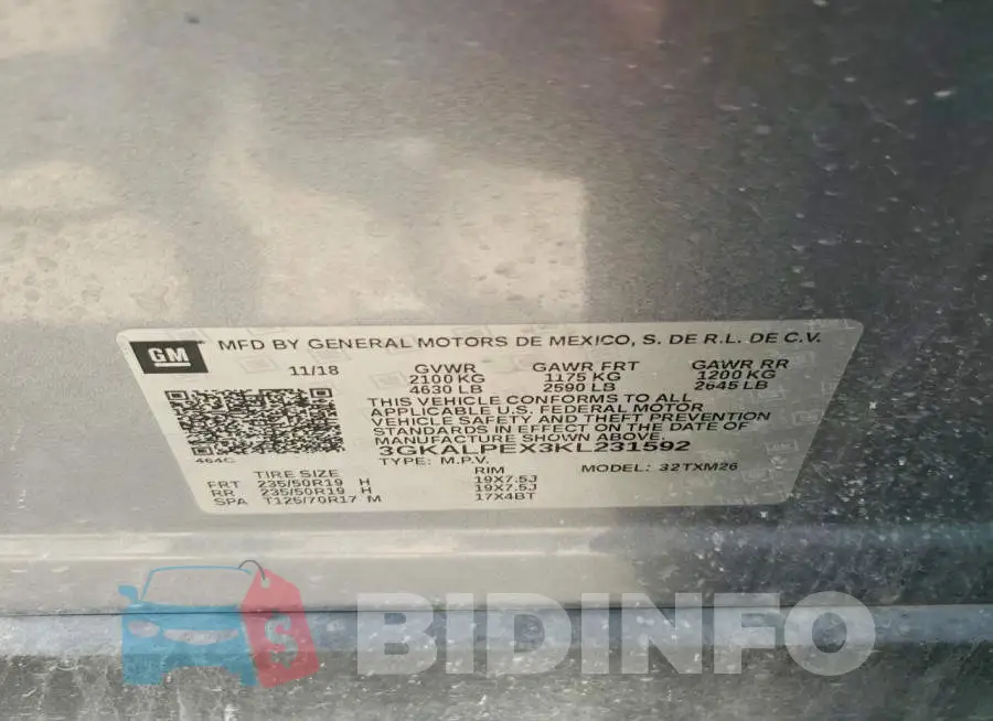 3GKALPEX3KL231592 Photo# 13