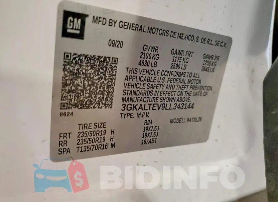3GKALTEV9LL343144 Photo# 14