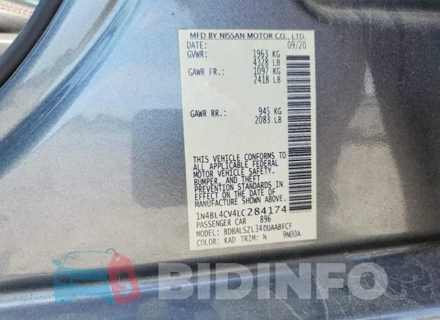 1N4BL4CV4LC284174 Photo# 12