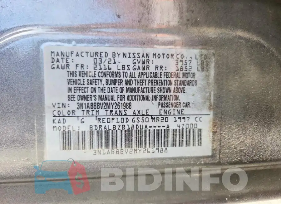 3N1AB8BV2MY261988 Photo# 13