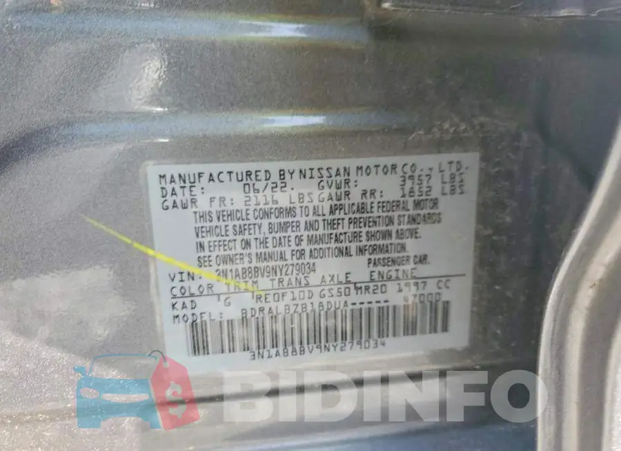3N1AB8BV9NY279034 Photo# 12