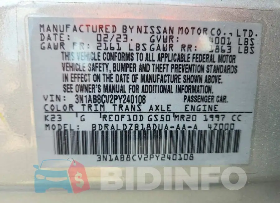 3N1AB8CV2PY240108 Photo# 12