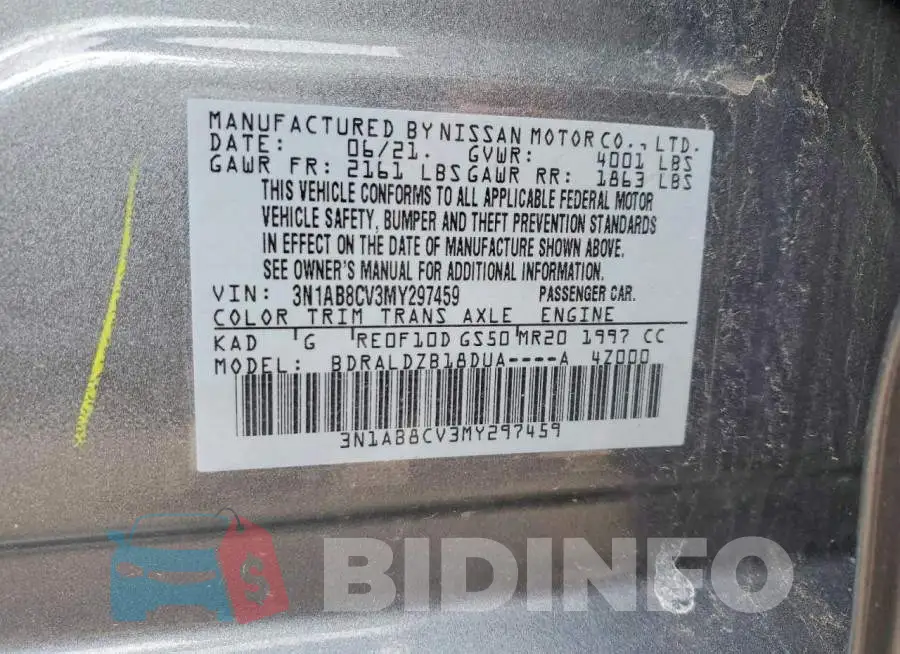 3N1AB8CV3MY297459 Photo# 12