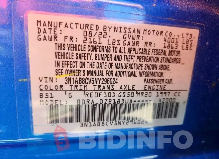 3N1AB8CV5NY296024 Photo# 13