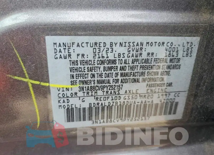 3N1AB8CV9PY252157 Photo# 12