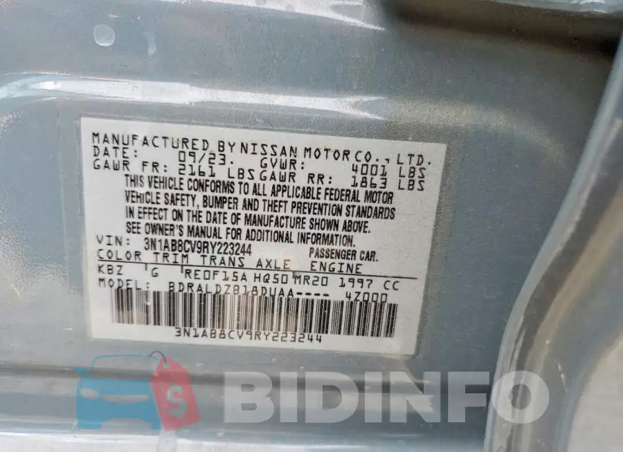 3N1AB8CV9RY223244 Photo# 12