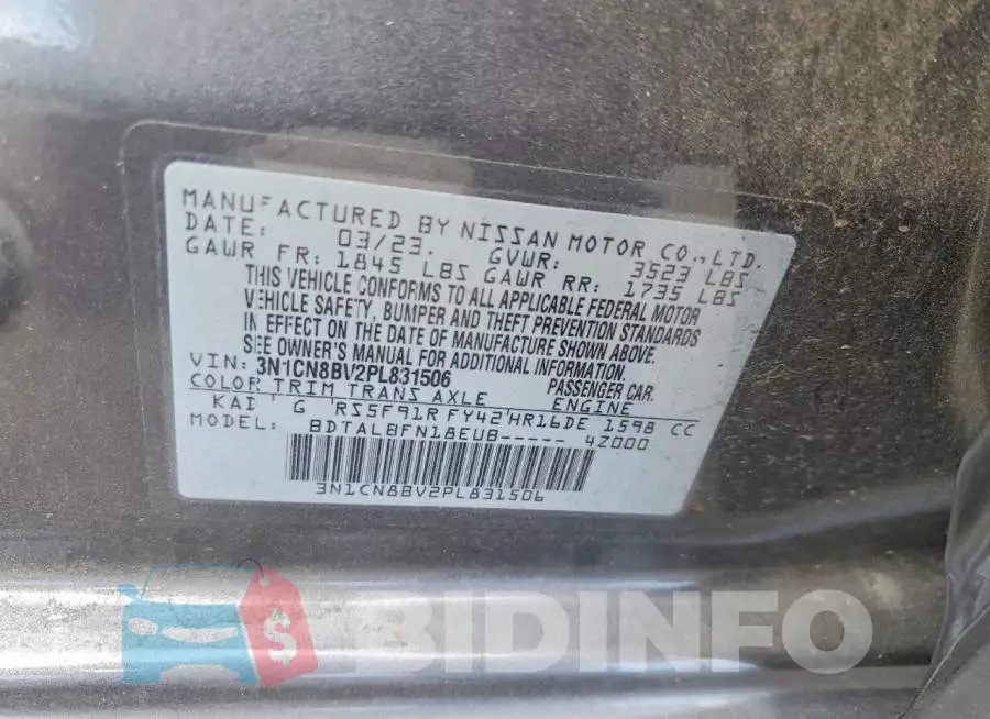 3N1CN8BV2PL831506 Photo# 12