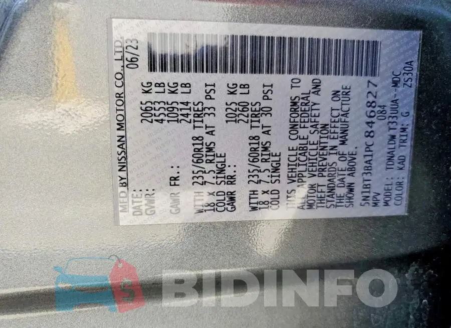 5N1BT3BA1PC846827 Photo# 13