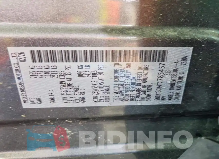 5N1BT3CB4TC785457 Photo# 14