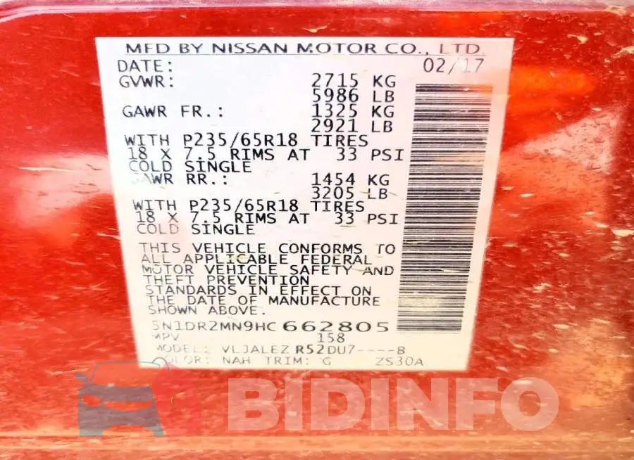 5N1DR2MN9HC662805 Photo# 12