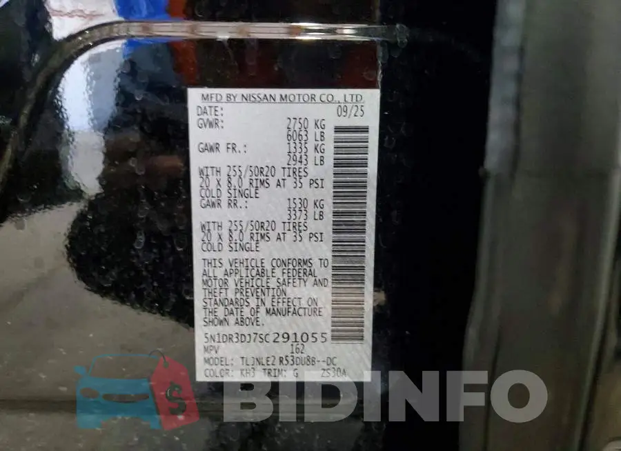 5N1DR3DJ7SC291055 Photo# 13