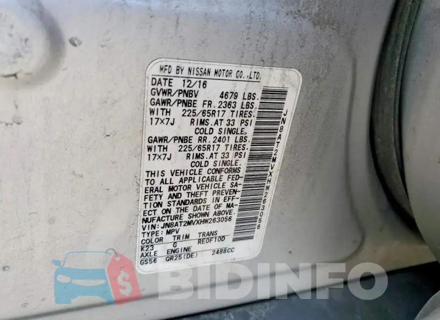 JN8AT2MVXHW263056 Photo# 13