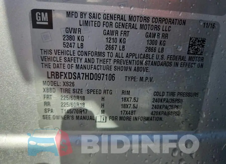 LRBFXDSA7HD097106 Photo# 14