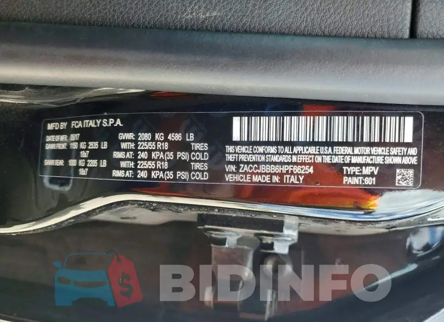 ZACCJBBB6HPF66254 Photo# 13