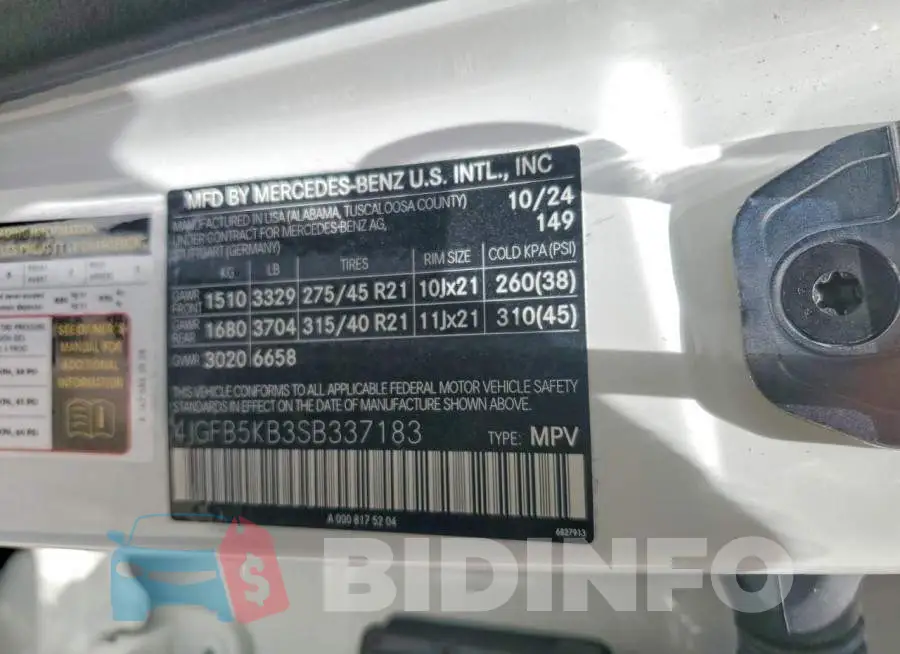 4JGFB5KB3SB337183 Photo# 13