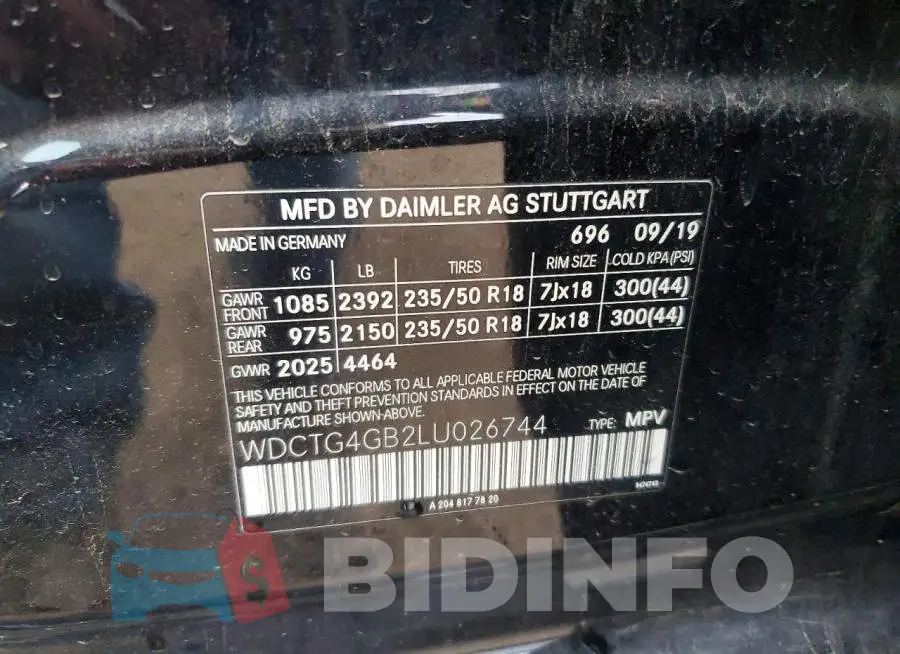 WDCTG4GB2LU026744 Photo# 12