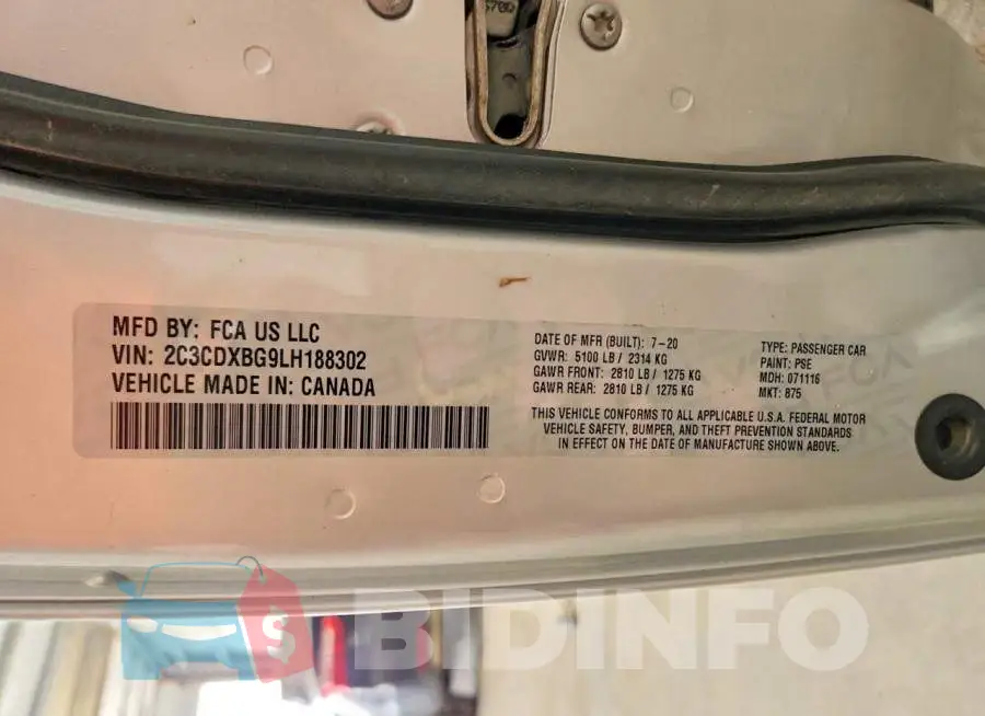 2C3CDXBG9LH188302 Photo# 12