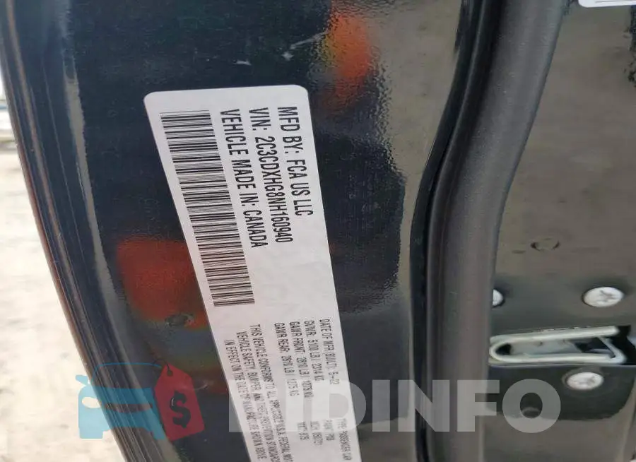 2C3CDXHG8NH160940 Photo# 12