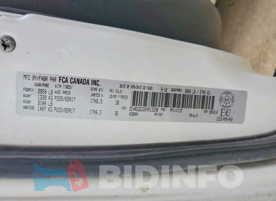 2C4RDGEG5KR515238 Photo# 13