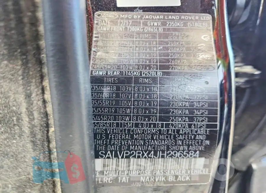 SALVP2RX4JH296584 Photo# 13