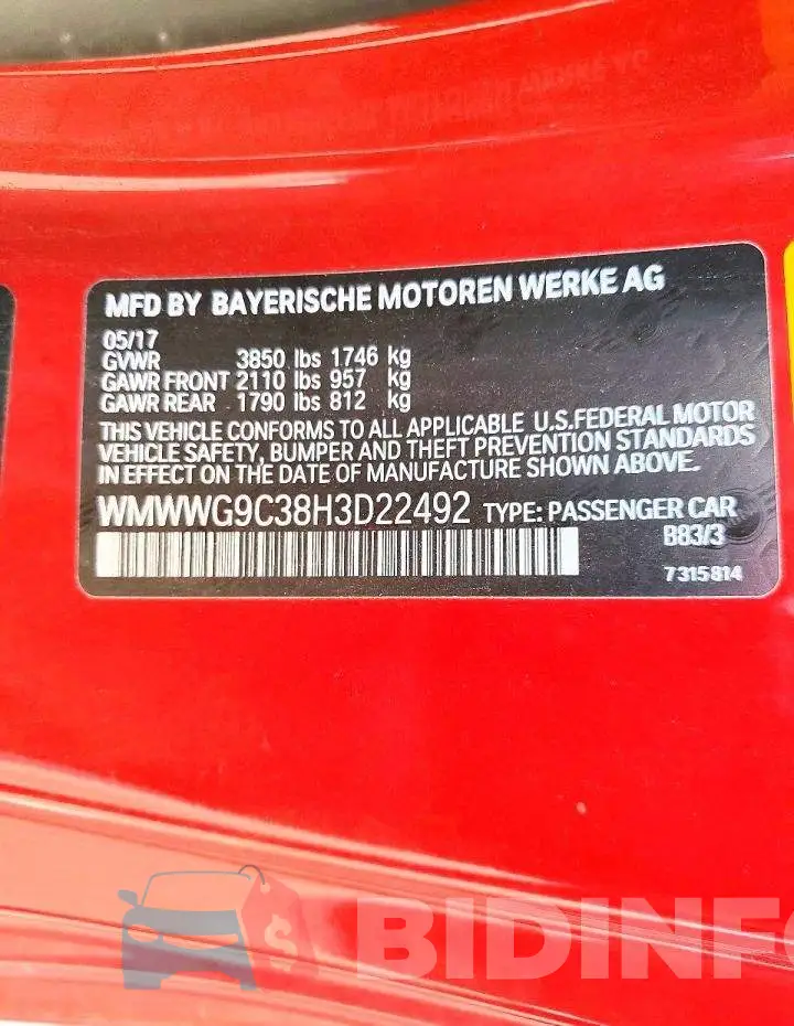 WMWWG9C38H3D22492 Photo# 12
