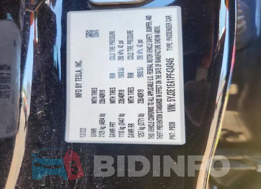 5YJ3E1EA1PF434946 Photo# 13
