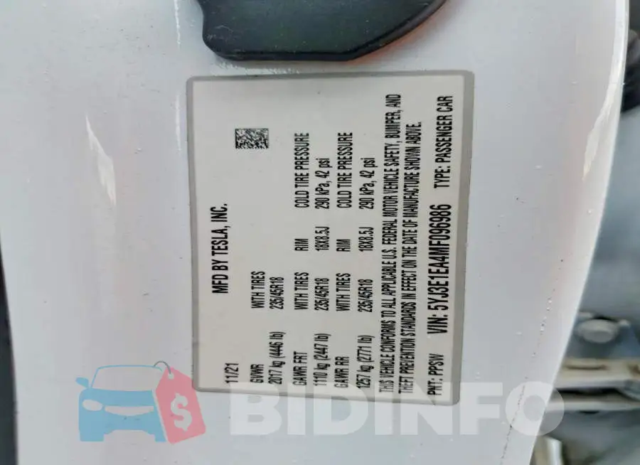 5YJ3E1EA4MF096986 Photo# 12