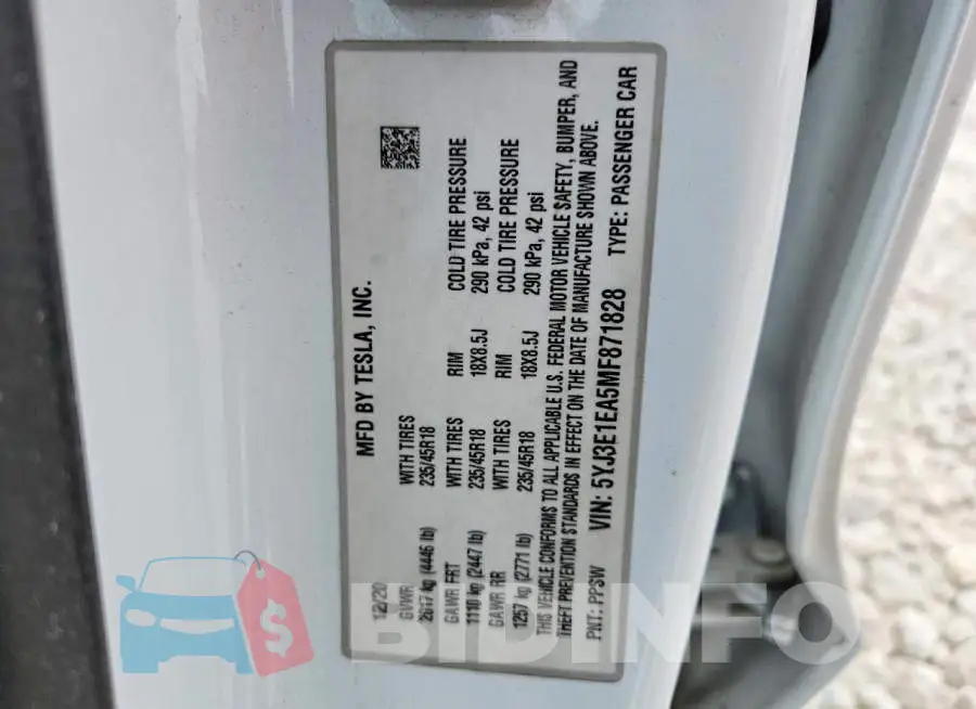 5YJ3E1EA5MF871828 Photo# 12