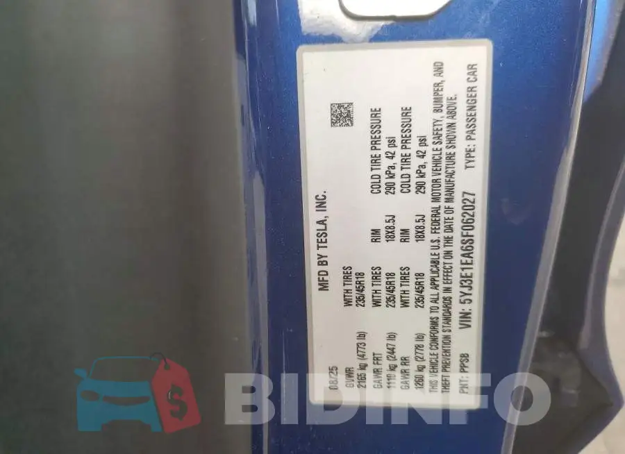 5YJ3E1EA6SF062027 Photo# 12