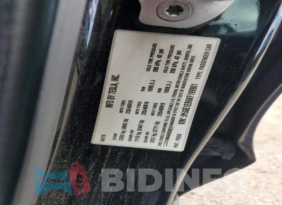 5YJ3E1EB6KF199901 Photo# 12